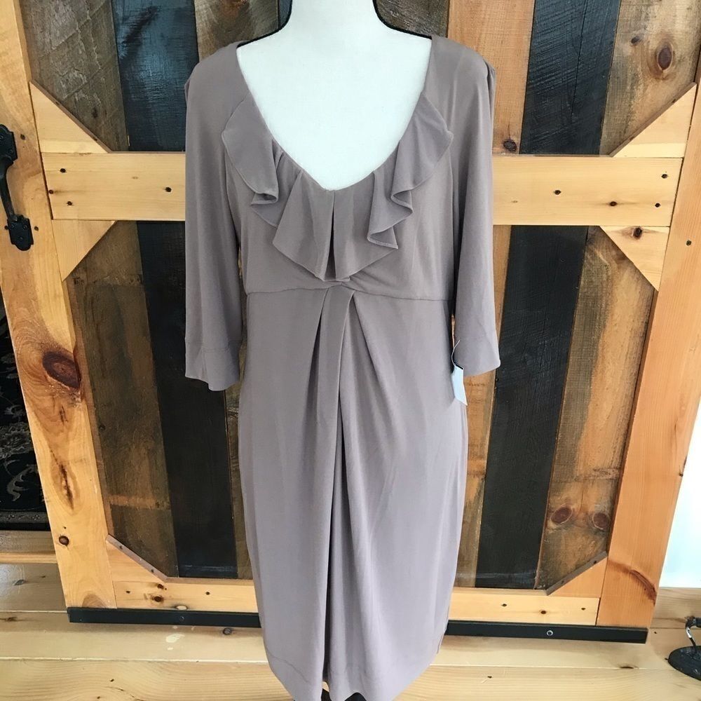 𝅺NWT Donna Ricco ruffled front lined dress, size 8